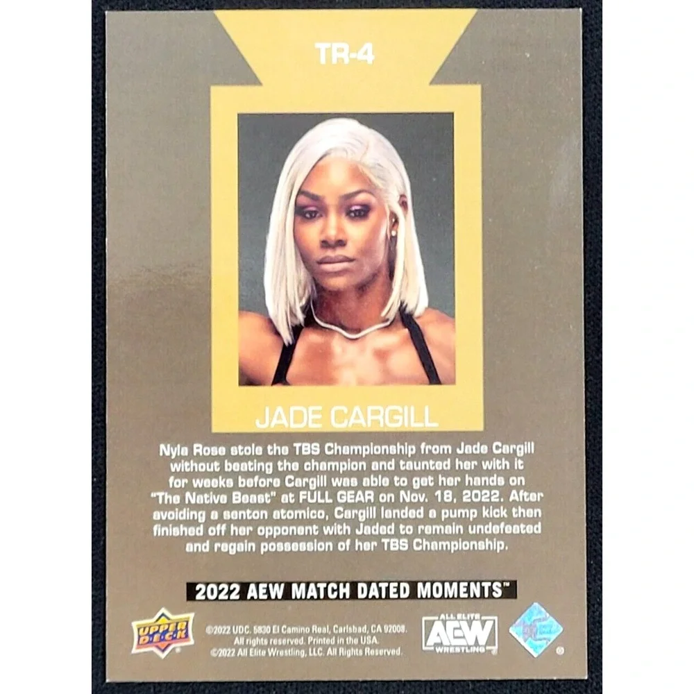 2021‎ UPPER DECK AEW JADE CARGILL TOP RANKED GOLD ACHIEVEMENT